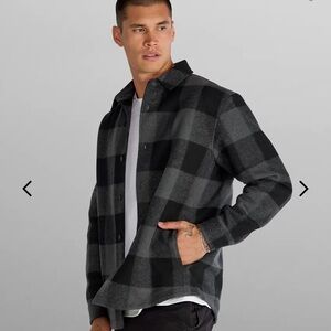 BYLT Men's Black and Gray Checkered Metro Jacket L